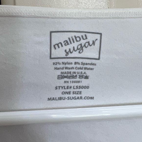 Malibu Sugar Cream/Off-White Long Sleeve Top One Size - Picture 5 of 5